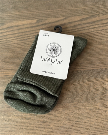 WAUW Glitter socks Olive green